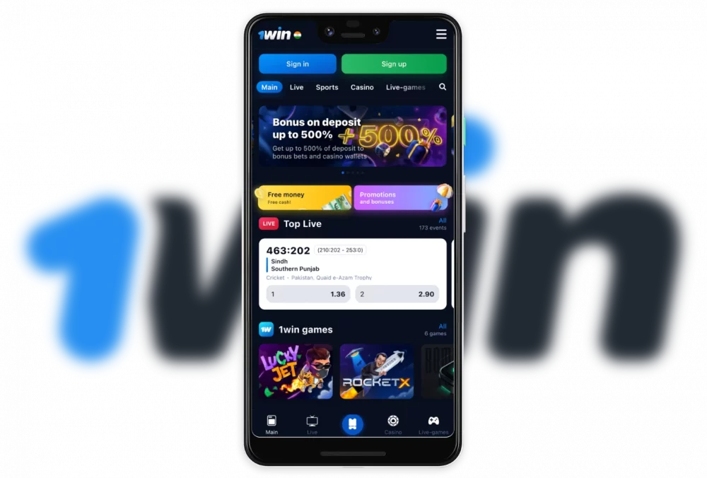 Go to the official website 1win to download the app for Android